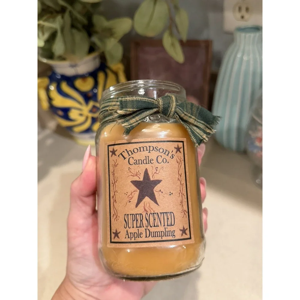 Thompson's Candle Co Apple Dumpling Mason Jar Candles Tennessee Smoky Mountains